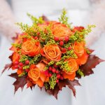 букет осенних роз