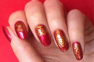 Маникюр красный с золотом – оригинальная идея роскошного дизайна ногтей