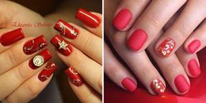 Маникюр красный с золотом – оригинальная идея роскошного дизайна ногтей