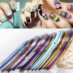 маникюр с лентами