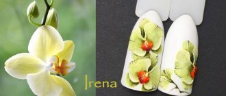 Manicure with orchids photo 2021 spring ideas options