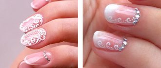 Manicure with rhinestones