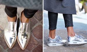 Обувь с металлическим эффектом