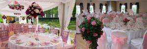 Оформление европейской свадьбы в розовом цвете