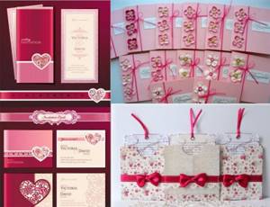 Пригласительные открытки на малиновую свадьбу
