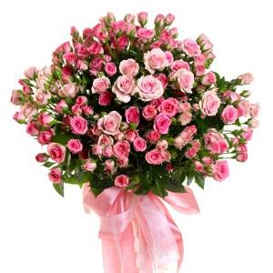 розовые цветы в подарок молодым