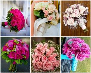 Розовые розы для невесты
