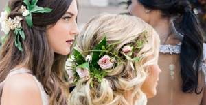 Свадебные прически с цветами: романтичная женственность