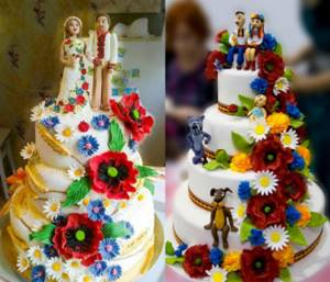 Варианты свадебного торта в украинском стиле