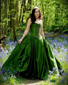 зеленое свадебное платье фото
