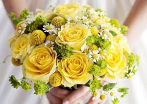 Желтый букет невесты
