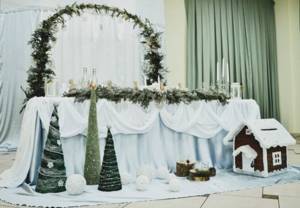 зимняя свадьба — оформление зала 2