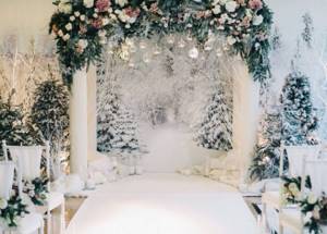 зимняя свадьба — оформление зала 3